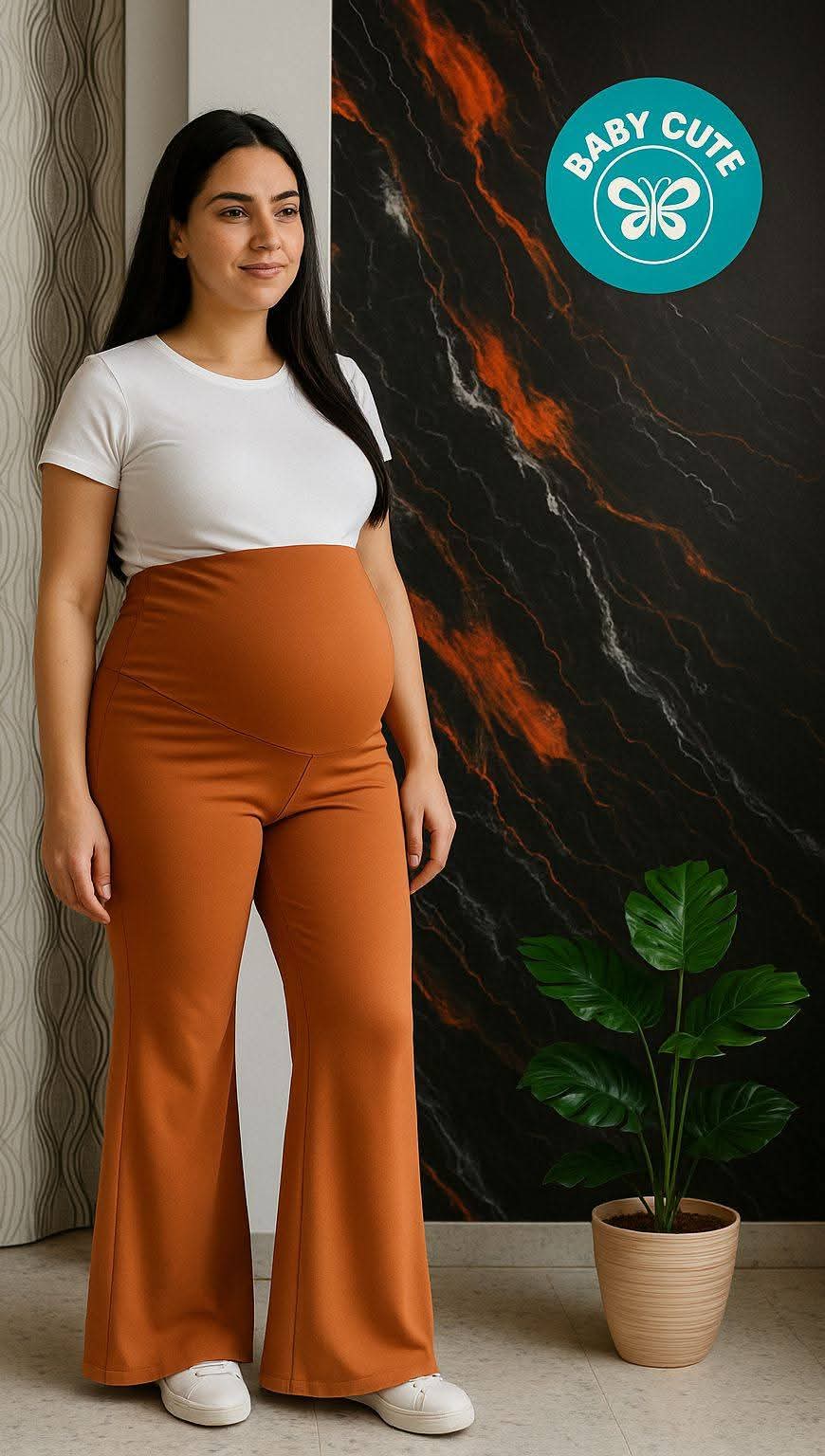 Pantalon grossesse camel