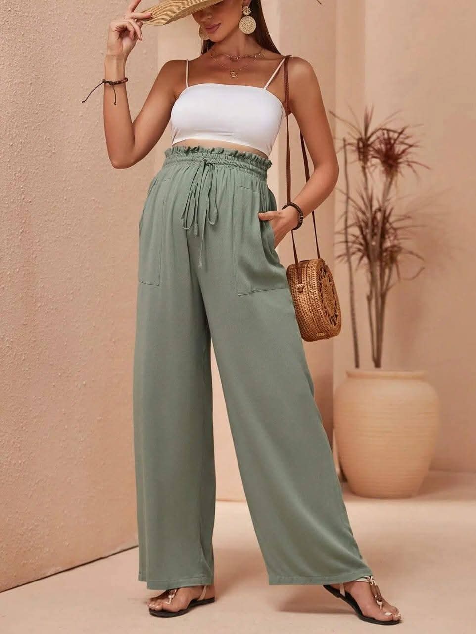 Patalon large vert d’eau