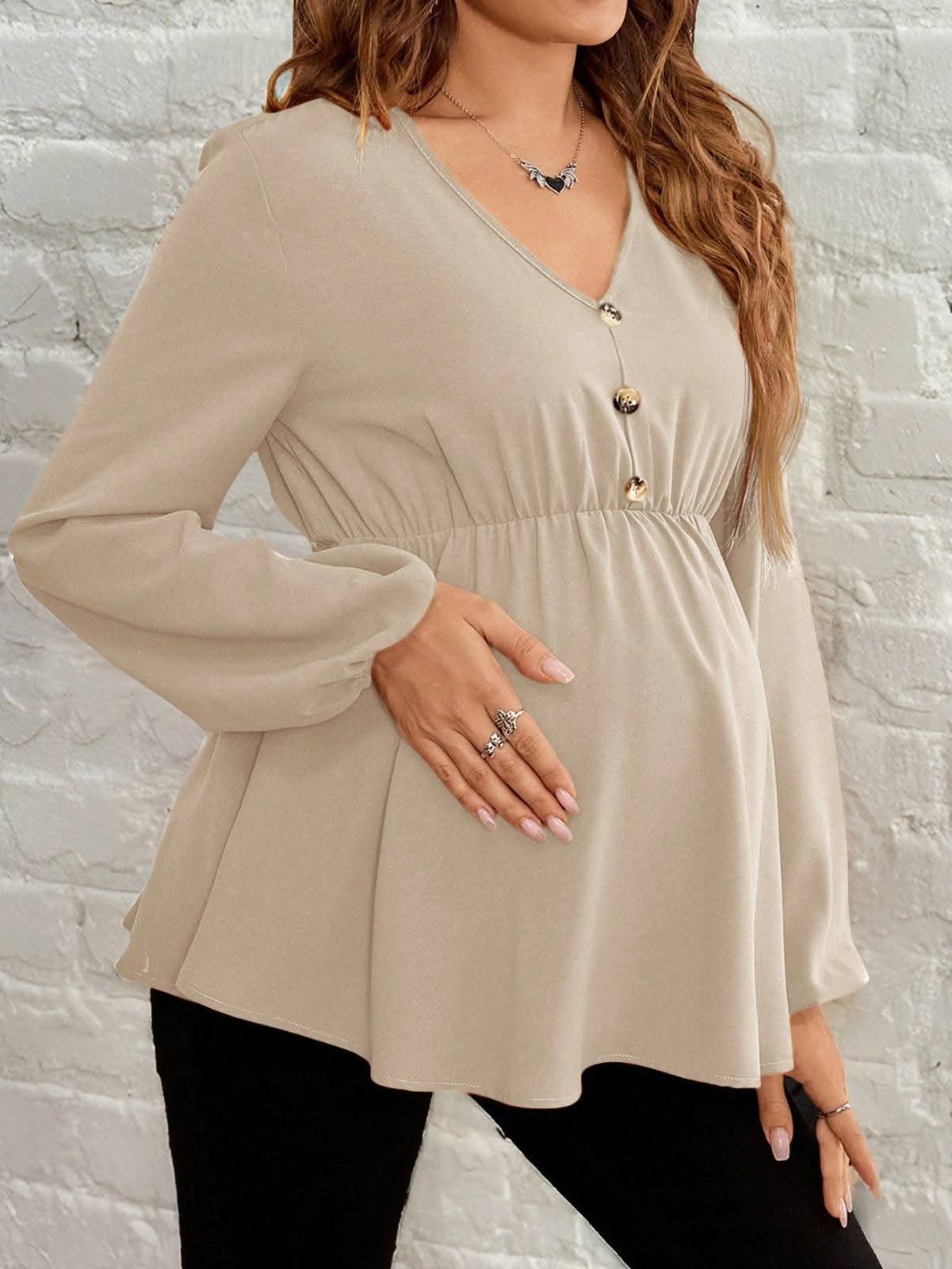 chemise de grossesse beige