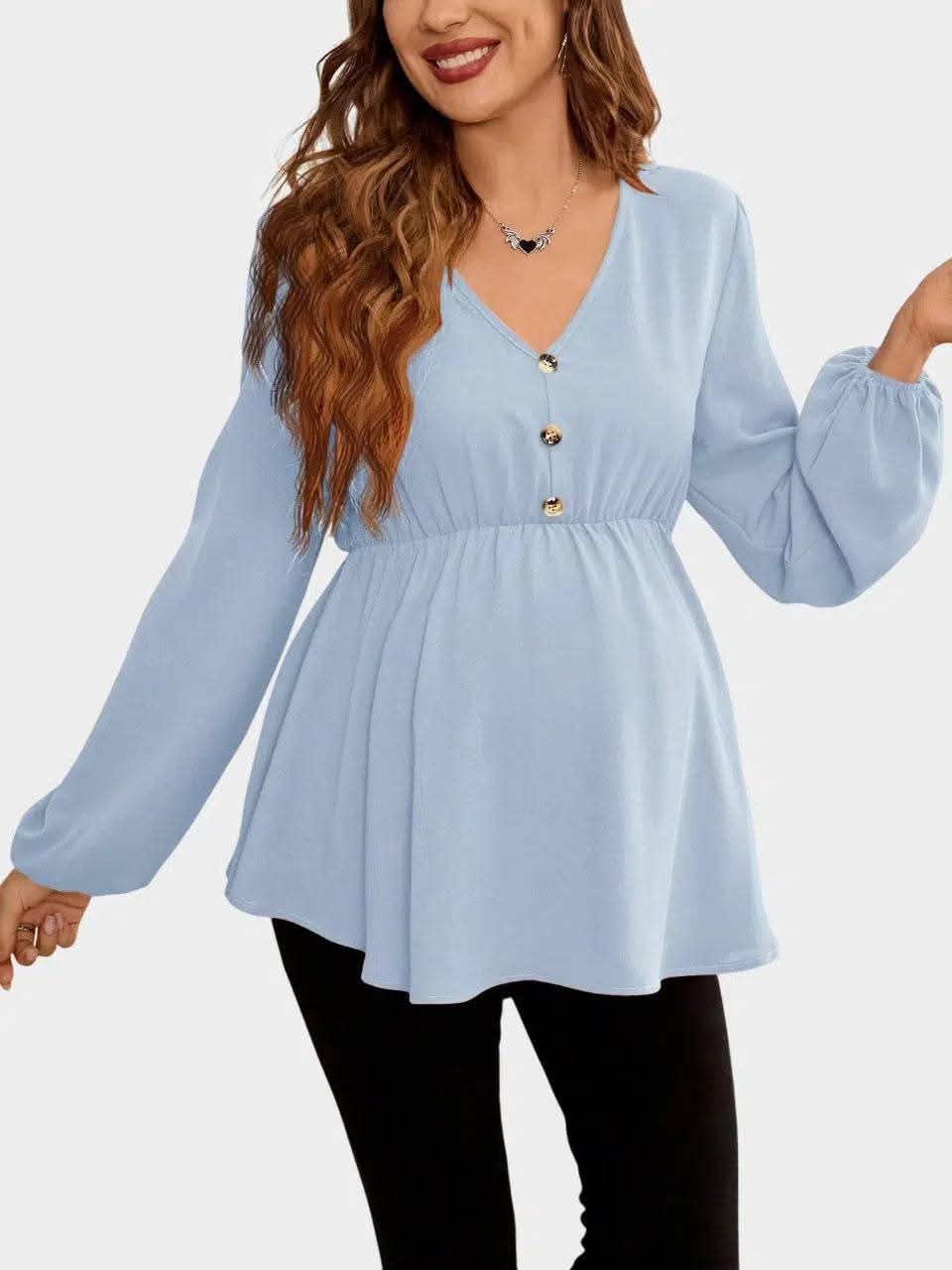 chemise de grossesse bleu ciel